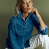 Devernois Hauts Et Chemises | Chemise En Denim De Coton Extensible