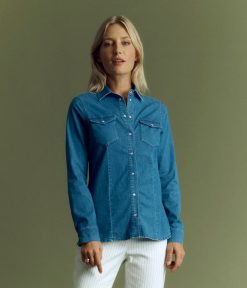 Devernois Hauts Et Chemises | Chemise En Denim De Coton Extensible