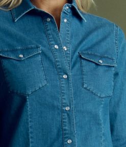 Devernois Hauts Et Chemises | Chemise En Denim De Coton Extensible