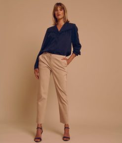 Devernois Pantalon | Pantalon Droit En Coton Stretch