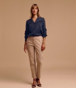 Devernois Pantalon | Pantalon Droit En Coton Stretch