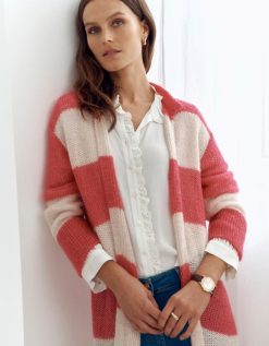 Devernois Engrener | Cardigan Long En Mohair Tricote