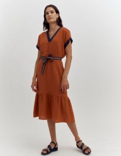 Devernois Robes Et Jupes | Robe A Volants Bicolore