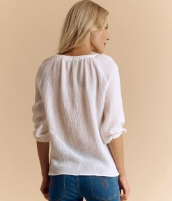 Devernois Hauts Et Chemises | Blouse Boutonnee En Gaze De Coton