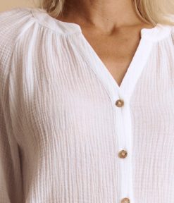 Devernois Hauts Et Chemises | Blouse Boutonnee En Gaze De Coton