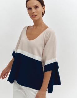 Devernois Engrener | Pull/Cape En Tricot Surdimensionne